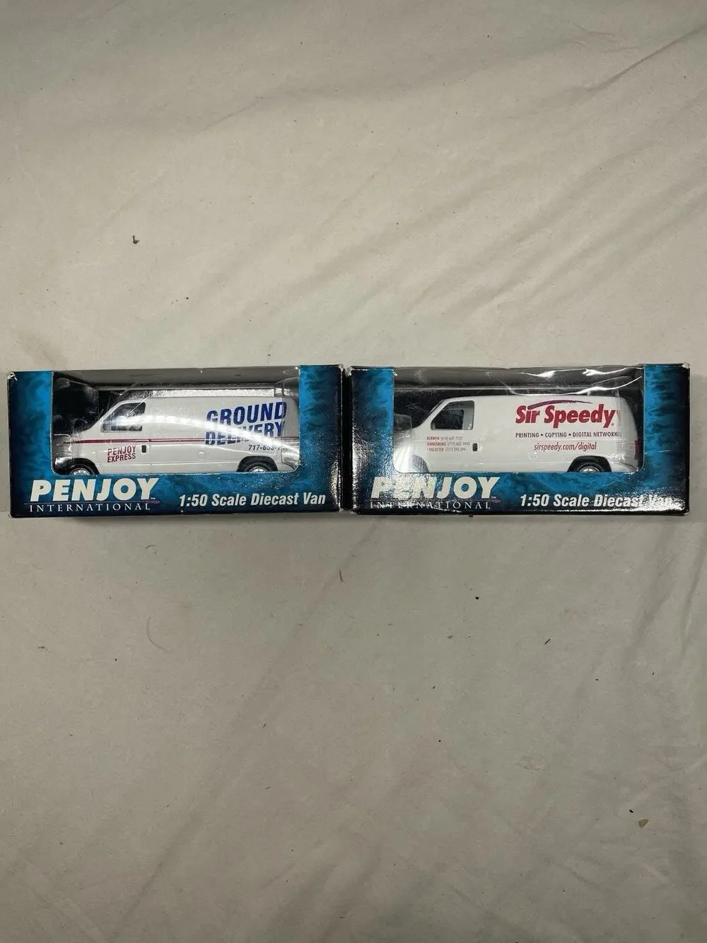 2 NEW in BOX Penjoy 1/50 scale Promo Private Label Ford Van